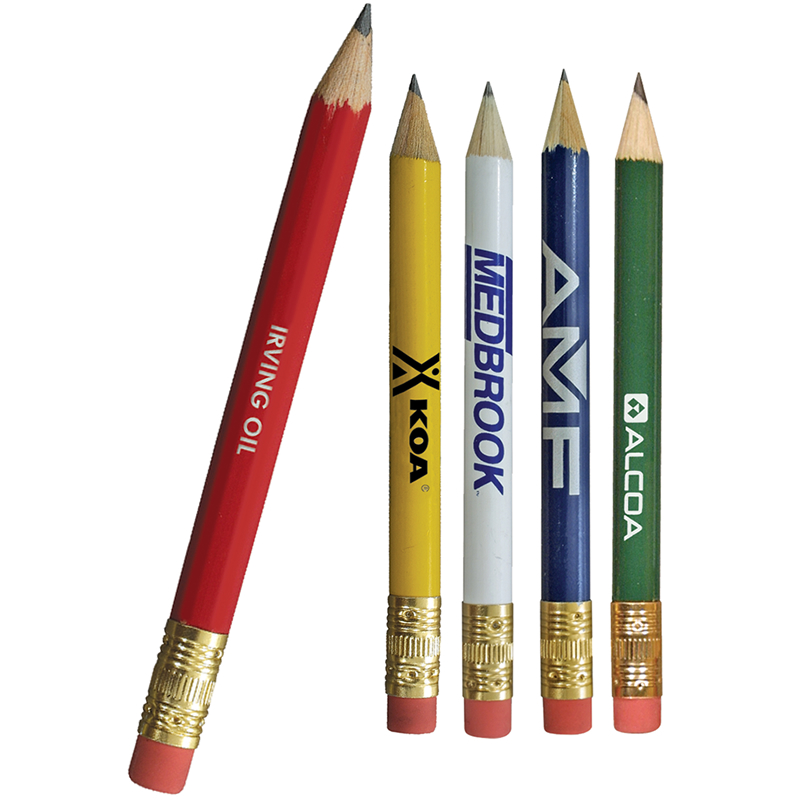 Promotional Round Golf Pencil with Erasers Customized Round Golf