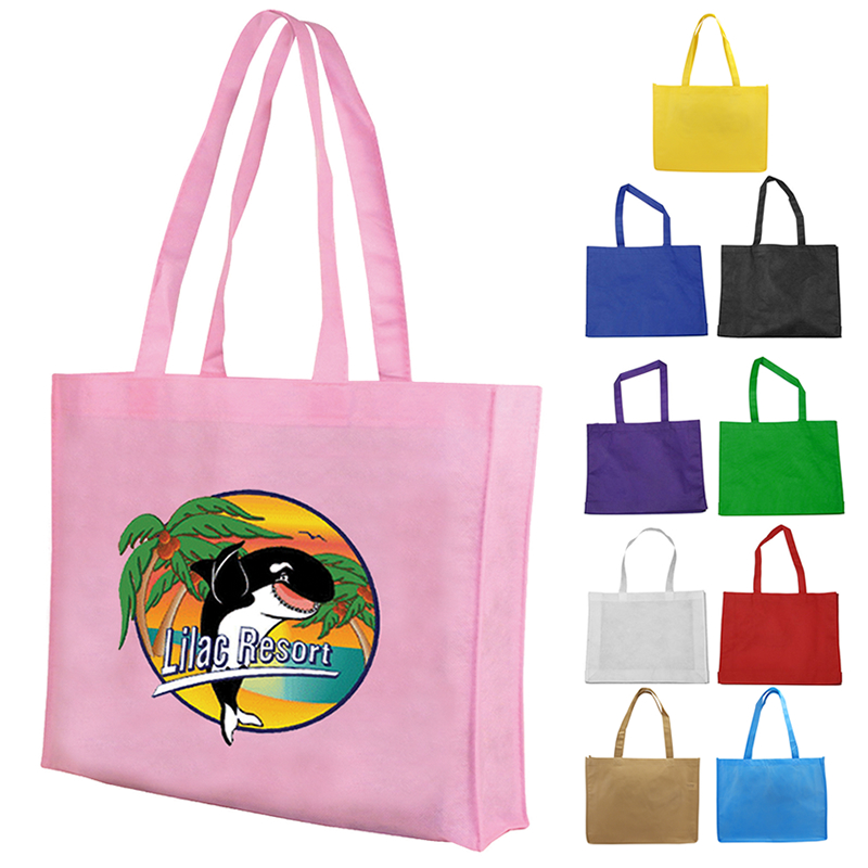 Promotional Non Woven Gusset Tote Bag Full Color Digital