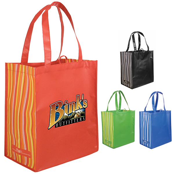 ... Bags  Totes  Tote Bags  RPET Striped Tote Bag Full Color Digital