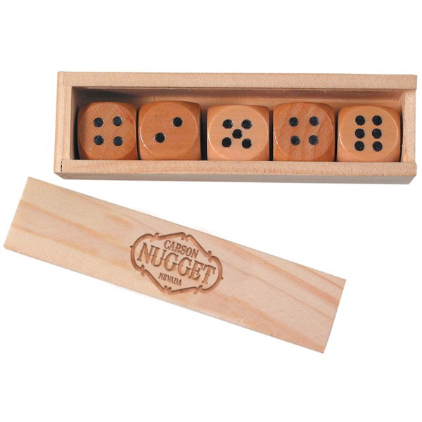 Promotional Wooden Dice in Box Gift Set Customized Wooden Dice in Box