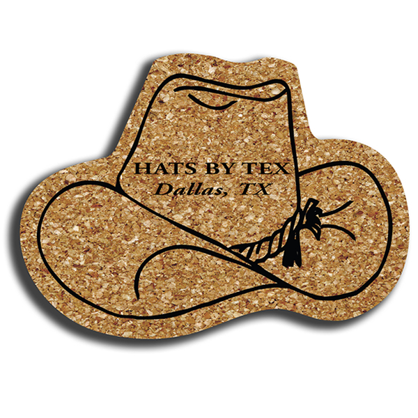 Customized Cowboy Hat Medium Cork Coaster Promotional Cowboy Hat
