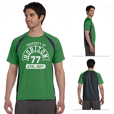 All Sport M1004 Men's Short-Sleeve Colorblocked Crew Customized All Sport M1004 Mens Short-Sleeve Colorblocked Crew