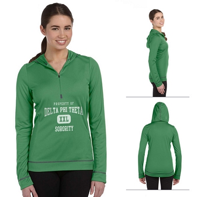 All Sport W3002 Ladies' 1/2 Zip Long-Sleeve Hoodie Customized All Sport W3002 Ladies 1-2 Zip Long-Sleeve Hoodie