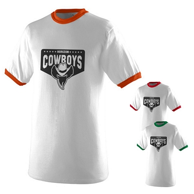 Augusta Sportswear 710W White Ringer T-Shirt Customized Augusta Sportswear 710W White Ringer T-Shirt