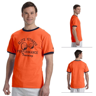Champion T1396 6.1 oz Tagless Ringer T-Shirt Customized Champion T1396 6.1 oz Tagless Ringer T-Shirt