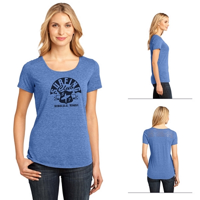 District Made DM441 Ladies' Tri-Blend Lace Tee Customized District Made DM441 Ladies' Tri-Blend Lace Tee