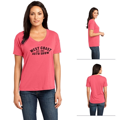 District Made DM480 Ladies' Modal Blend Relaxed V-Neck Tee Customized District Made DM480 Ladies' Modal Blend Relaxed V-Neck Tee
