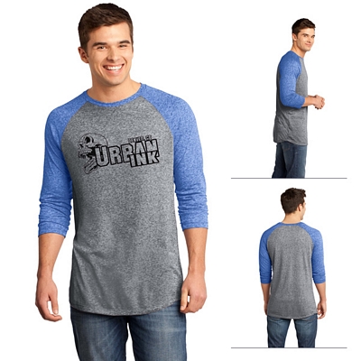 District DT162 Young Men's Microburn 3/4-Sleeve Raglan Tee Customized District DT162 Young Men's Microburn 3/4-Sleeve Raglan Tee