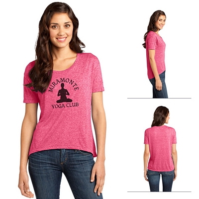 District DT260 Junior Ladies' Microburn Wide Neck Hi/Lo Tee Customized District DT260 Junior Ladies' Microburn Wide Neck Hi/Lo Tee