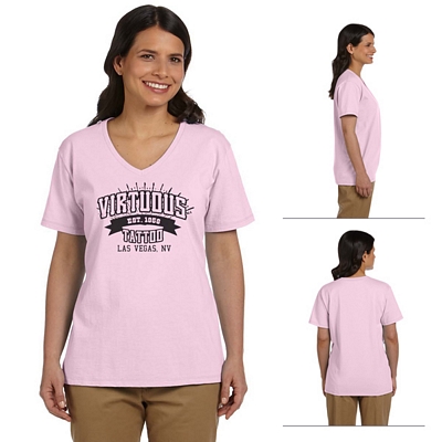 Hanes 5780 Ladies' 5.2 oz ComfortSoft V-Neck Cotton T-Shirt Customized Hanes 5780 Ladies' 5.2 oz ComfortSoft V-Neck Cotton T-Shirt