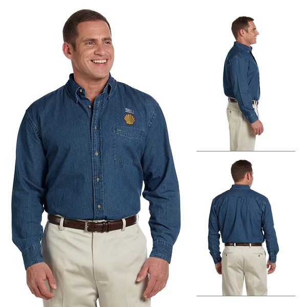 harriton denim shirts