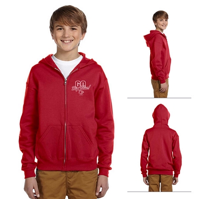Jerzees 993B Youth 8 oz NuBlend 50/50 Full-Zip Hood Customized Jerzees 993B Youth 8 oz NuBlend 50/50 Full-Zip Hood