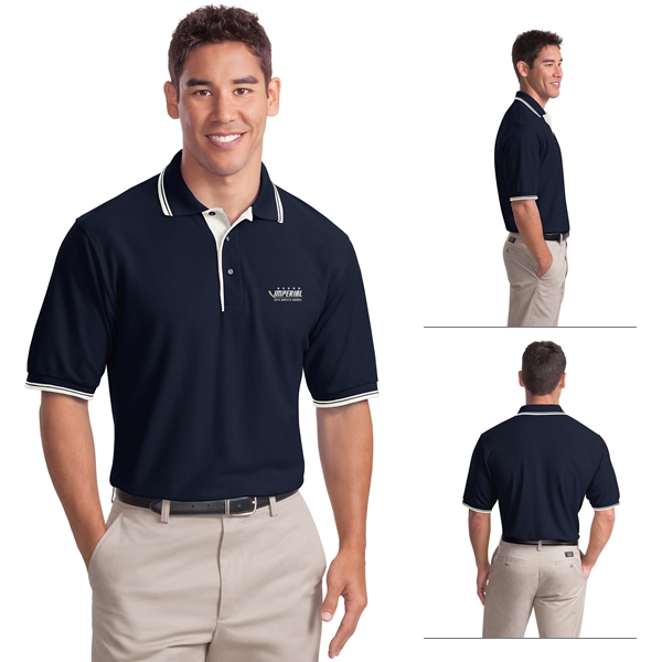 port authority silk touch polo