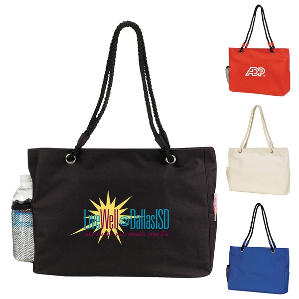 Customized Zippered Rope Handle Tote Bag | Promotional Zippered Rope Handle Tote Bag ...