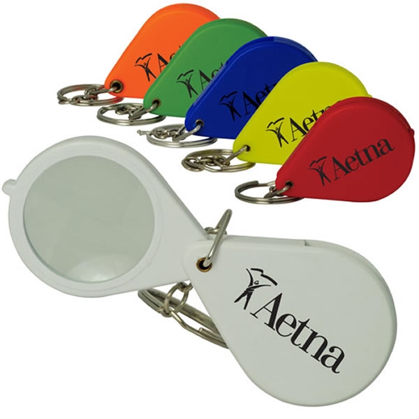 Customized 4.6x Folding Keychain Magnifier Promotional 4.6x Folding