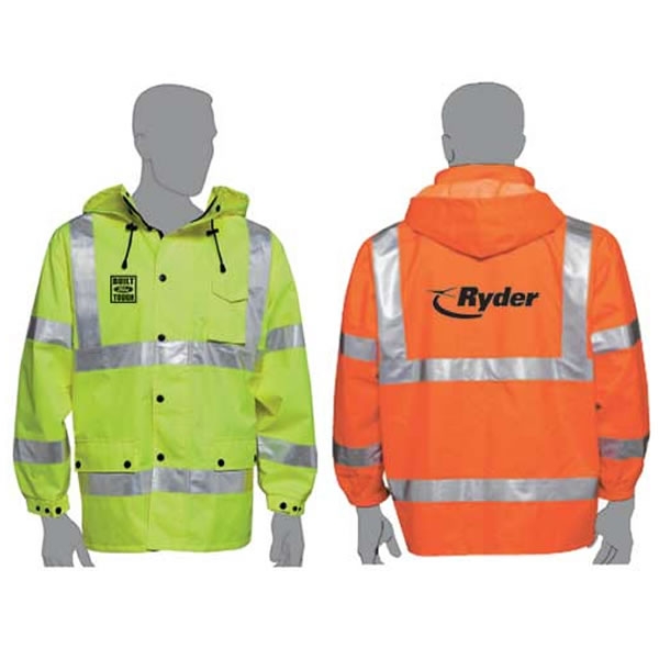 Promotional Safety Green Safety Orange WaterProof Windbreaker Jacket