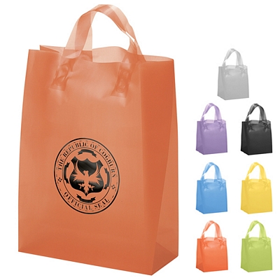 Customized Zeus Frosted Brite Shopper Gift Bag #37S1013H | Promotional Plastic Shopping Bags ...