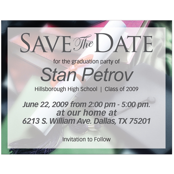 Promotional BIC Save the Date Graduation Day Invitation