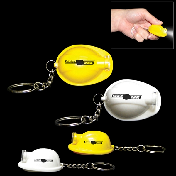 Promotional Safety Helmet Flashlight Keychain Customized Safety