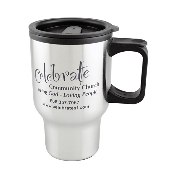 Customized 16 oz Stainless Steel Plastic Liner Travel Mug Promotional