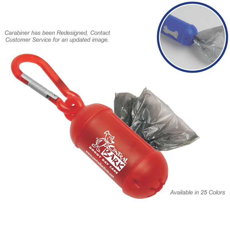 Promotional Doggy Bag Dispenser with Carabiner Customized Doggy Bag