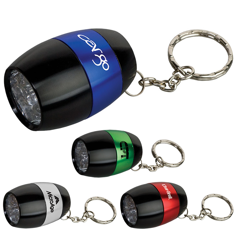 Customized Barrel Key Tag Metal LED Flashlight Promotional Barrel Key Tag Metal LED Flashlight