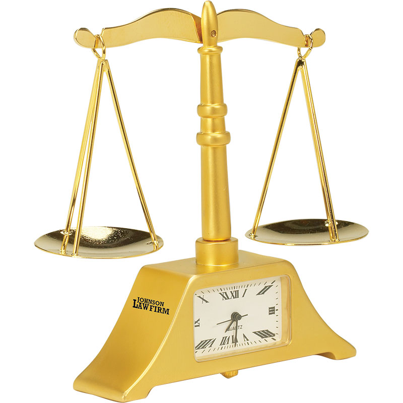 Customized Die Cast Scale of Justice Clock Promotional Die Cast Scale