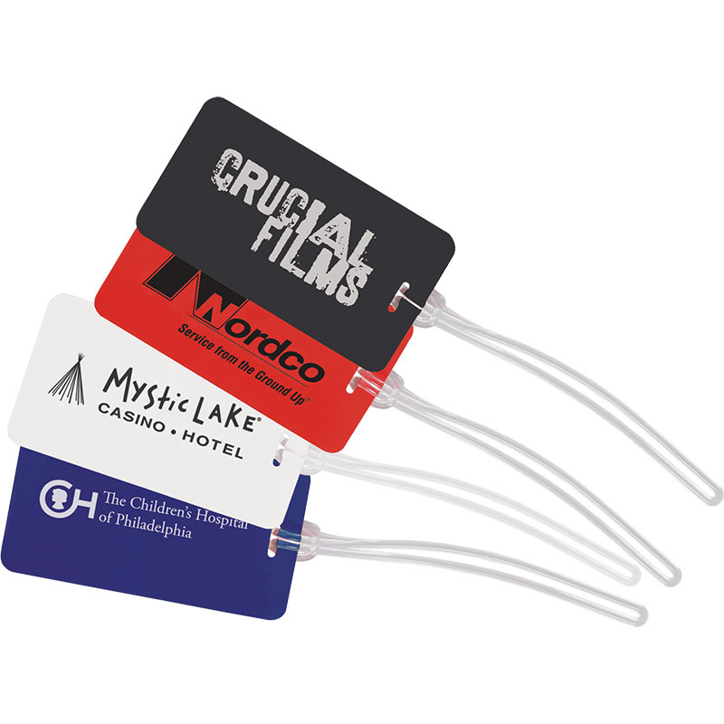 Customized Plastic Clear Back Bag Tag Promotional Plastic Clear Back