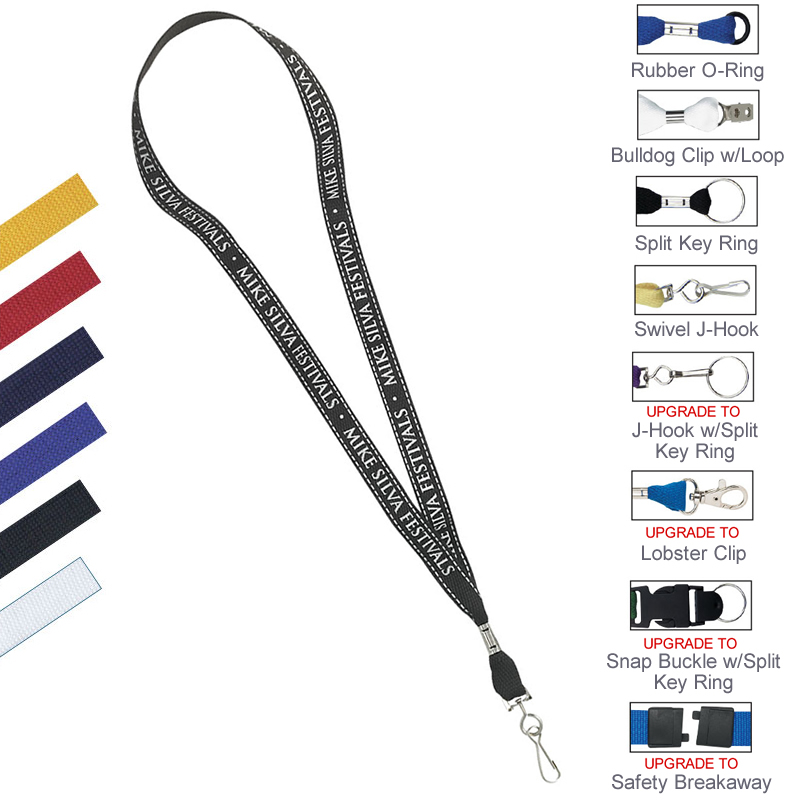 Promotional 5/8" Stitched Reflective Material Cotton Lanyard