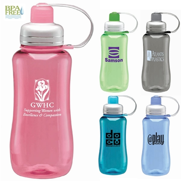 Promotional 28 oz. Silver Top Water Bottles Customized 28 oz. Silver