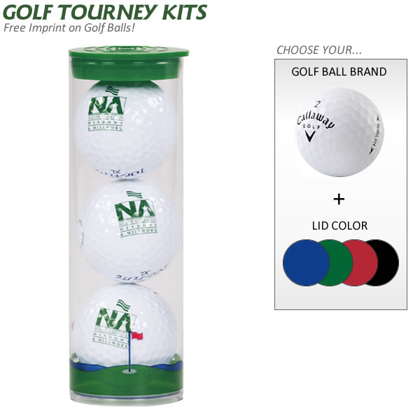 Promotional Golf Gift Tube 3 Premium Golf Balls Customized Golf Gift Kits