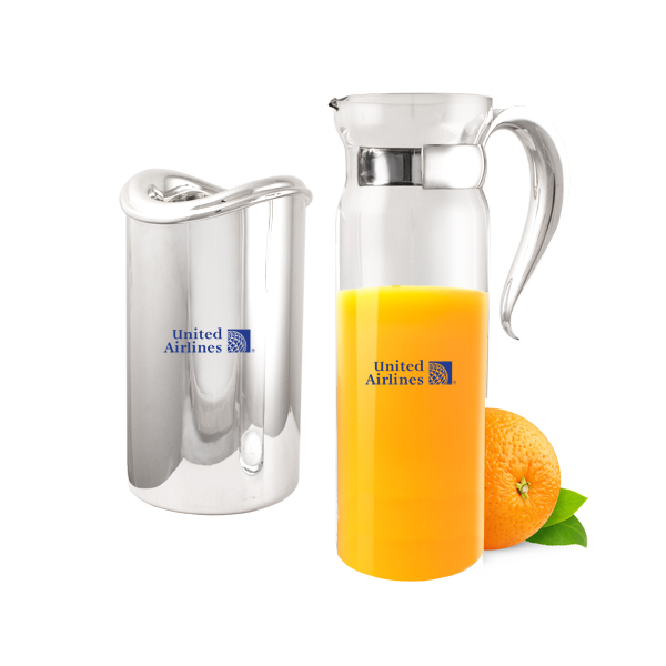 Promotional 35 oz Silver Handle Glass Carafe Customized 35 oz Silver