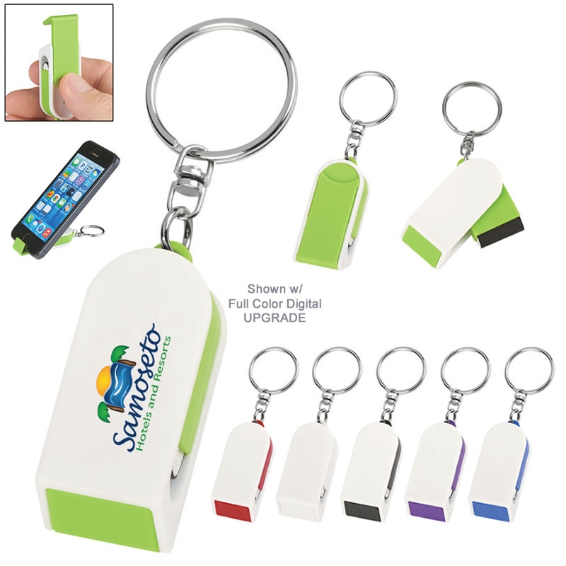 Promotional Phone Stand Screen Cleaner Combo Keychain Customized