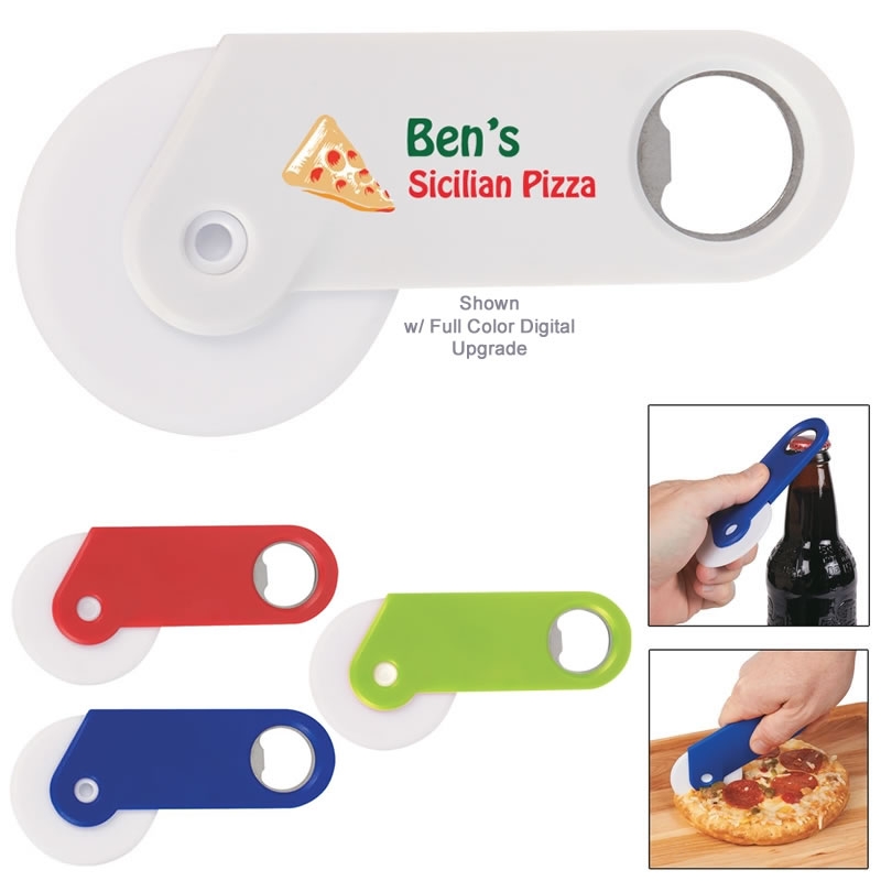 Promotional Pizza Cutter Bottle Opener Customized Pizza Cutter Bottle