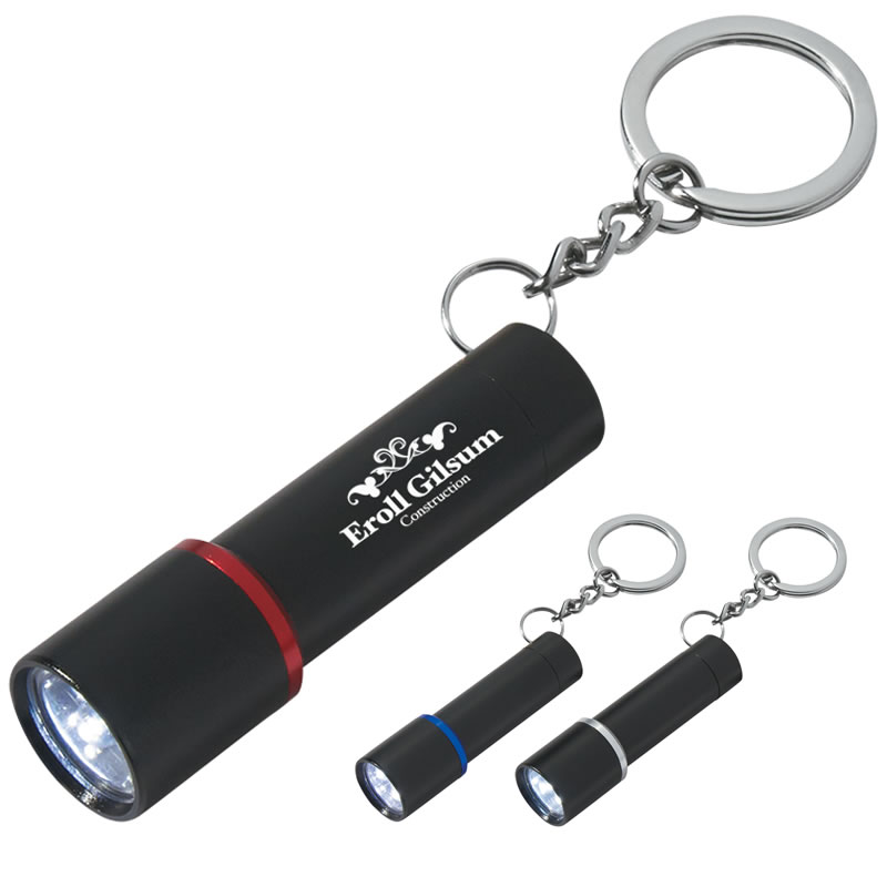 Promotional 3 LED Aluminum Mini Keychain Flashlight Customized 3 LED