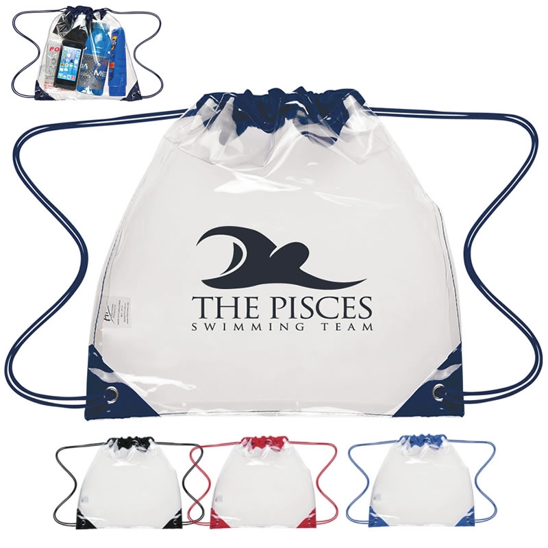 Promotional Small Clear PVC Drawstring Backpack Customized Small