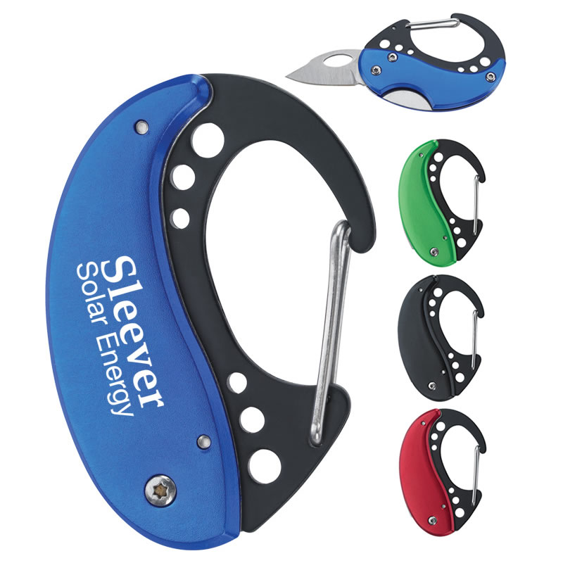 Customized Round Carabiner Pocket Knife Promotional Round Carabiner