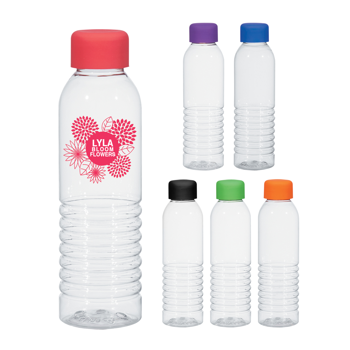 Promotional 18 oz. Rubberized Color Cap Reusable Water Bottle