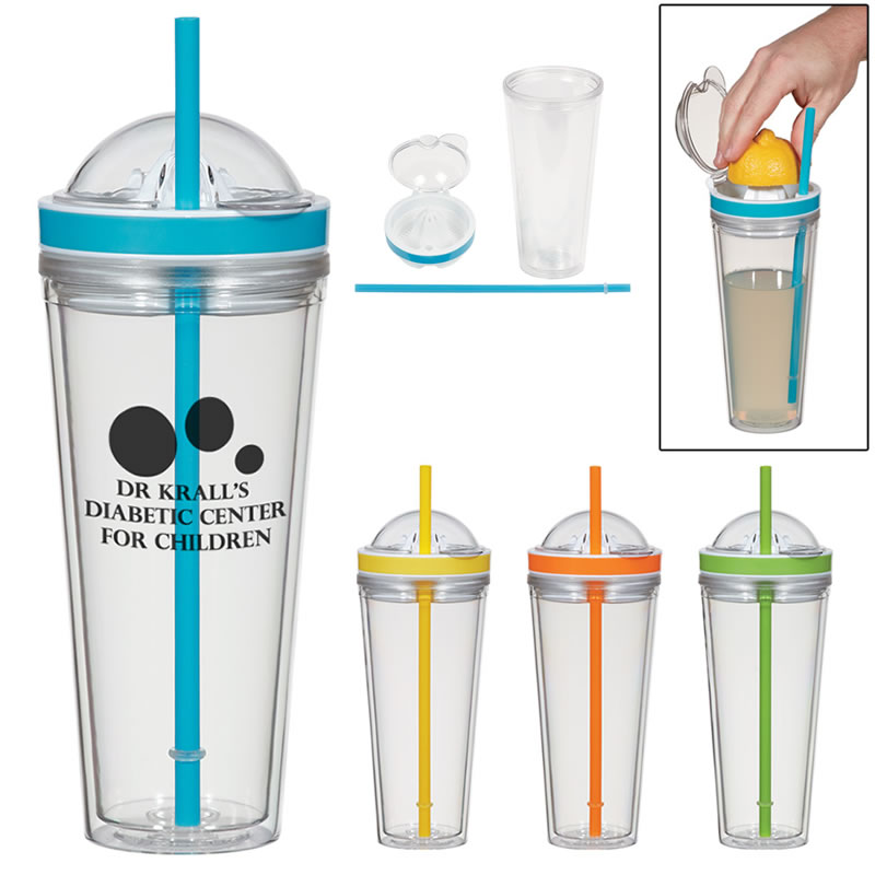 Promotional 20 Oz. Juicer Straw Tumbler 