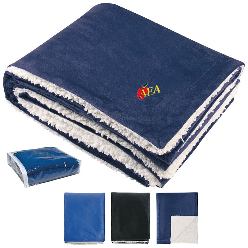 Promotional Sherpa 60x50 Winter Blanket Customized Sherpa 60x50 Winter Blanket Promotional