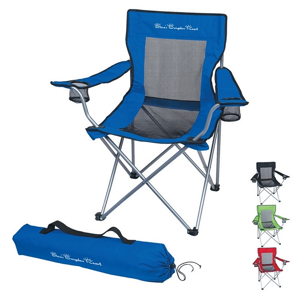 Customized Mesh Folding Chair with Carrying Bag Promotional Mesh