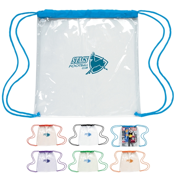 Promotional Clear Game Drawstring Backpack Customized Clear Game