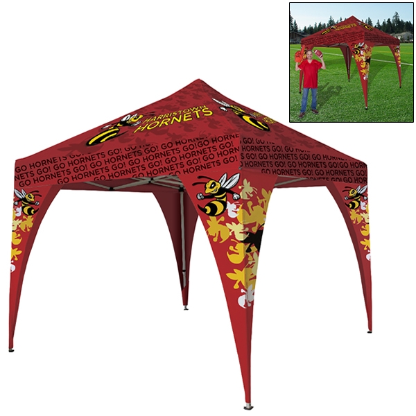 Customized Deluxe 10 Ft Square 4 Corner Banner Tent Package (Full Color