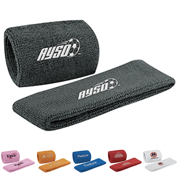 Promotional Plush Terry Sport Headband and Wristband Customized Plush