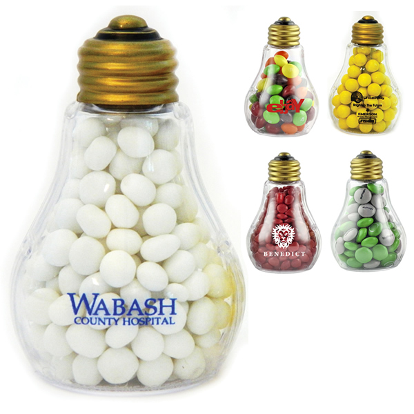 Promotional Plastic Candy Filled Light Bulb Customized Plastic Candy