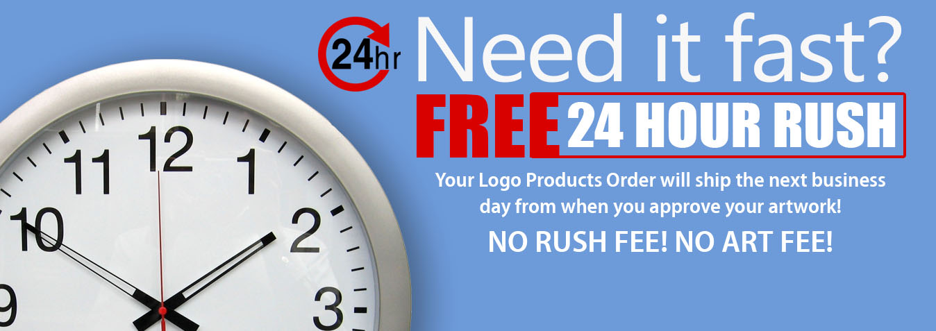 Free 24 Hour Rush Promotional Products Logo Product Free Rush