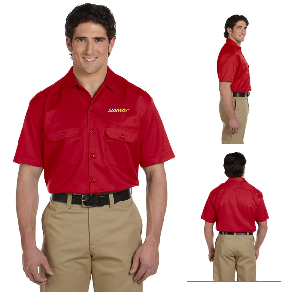 Dickies 1574 Men's 5.25 oz Short-Sleeve Work Shirt | Embroidered Logo ...