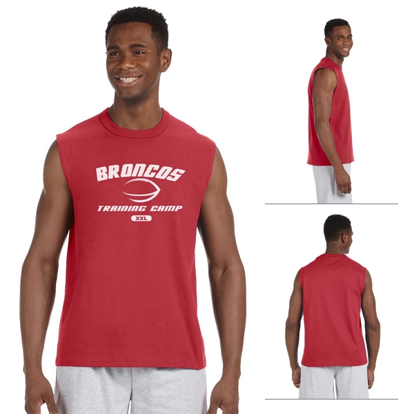 Jerzees 49M 5 oz HiDENSI-T Sleeveless T-Shirt | Screen Printed Logo ...