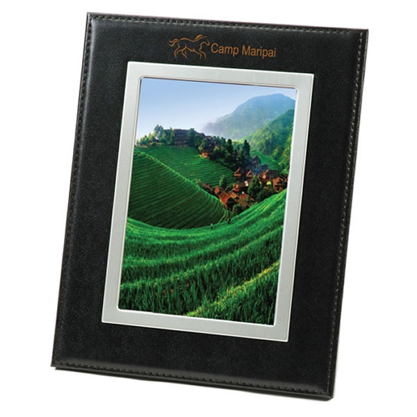 Customized Bonded Black Leather Frame 5x7 Picture Frame Promotional