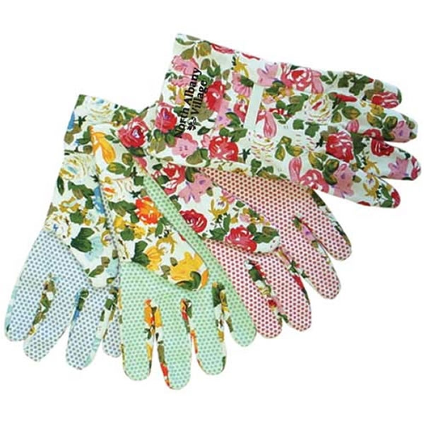 Customized AssortedColor Floral Canvas Garden Gloves Promotional